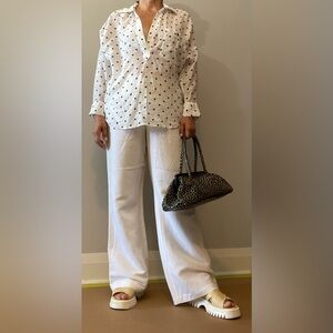 Zara polka dot semi-sheer top MEDIUM EUC